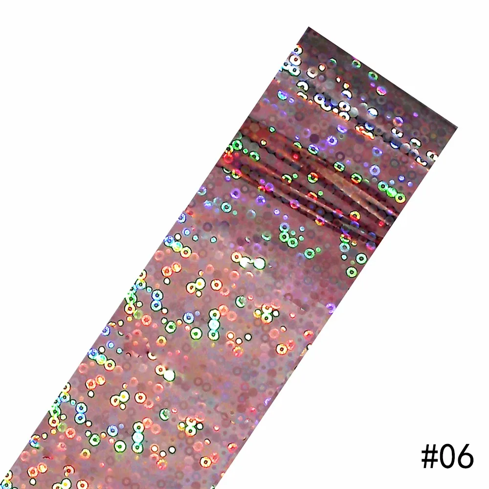 1 Piece Nail Art Foil Laser Transfer Sticker Shiny Silver Small Circle Pattern Design Sexy Women DIY Nail Manicures Tip Tool #06