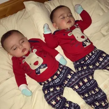 

Unisex Newborn Baby Boy Girl Xmas Clothes T Shirt Tops Tee Long Pants Hat Set Lucky Child Christmas Costume Outfits Clothes