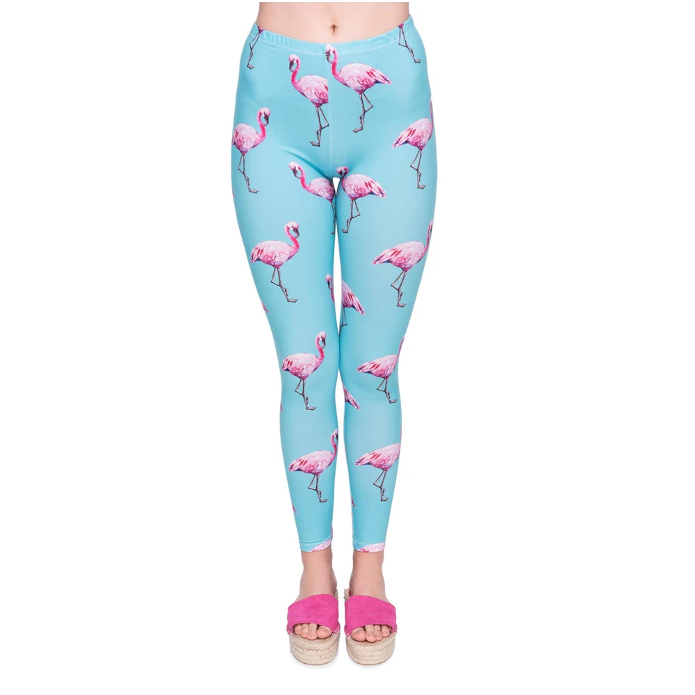 Женские леггинсы с принтом фламинго высокой талией|legging high|printed leggingswomen fashion leggings |