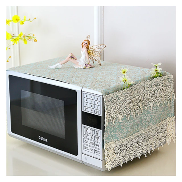 Best Offers Anti-oil Plaid Dustproof Oven Cover Microwave Cover Pastoral Cotton Cloth Decal For Kitchen Home Decor