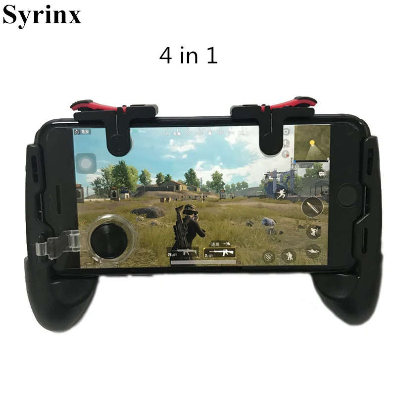 조이스틱/트리거가있는 전화 L1R1 그립 용 iPhone 8 용 L1r1 화재 버튼 Pubg 컨트롤러 홀더 용 안드로이드 IOS 모바일 게임 패드