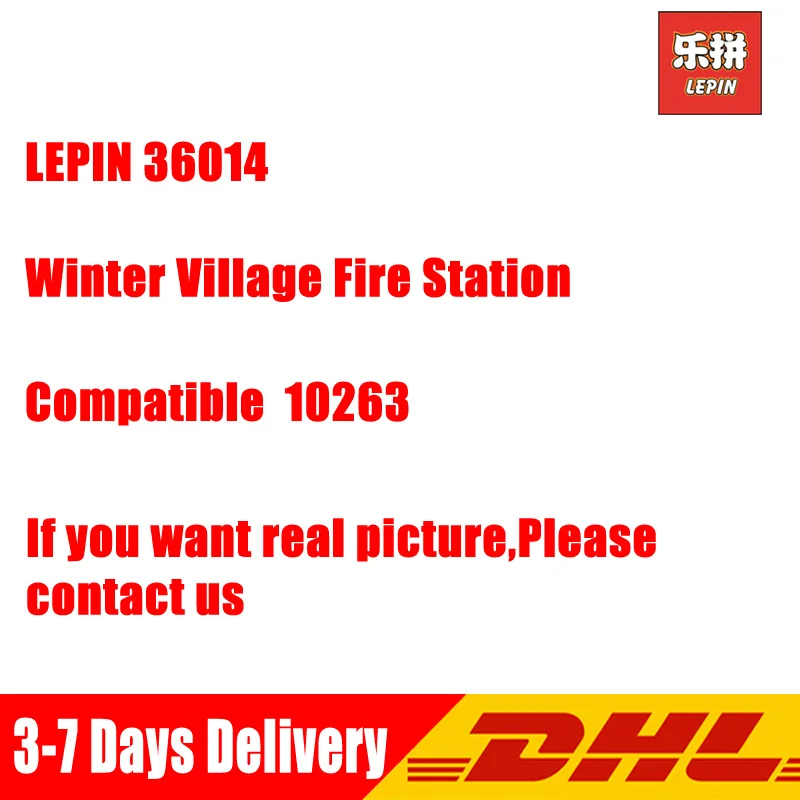 

Lepin 36014 1306 Pcs The Winter Village Fire Station Model Building Bricks Blocks Toys for Children Compatible LegoINGlys 10263