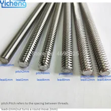 Yicheng Lead Screw 8mm Lead Screw for CNC Trapezoidal T8 Lead Screws in 3D Printer Parts Z Axis Lead 2 4 8 10 12mm 300 400mm