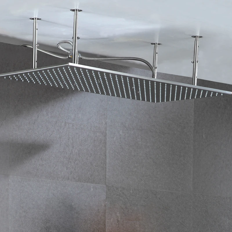 60cm*80cm Stainless Steel 304 Shower 32 inch Rainfall Big Shower Heads Led Rain Shower With Shower Arms Bathroom Showers