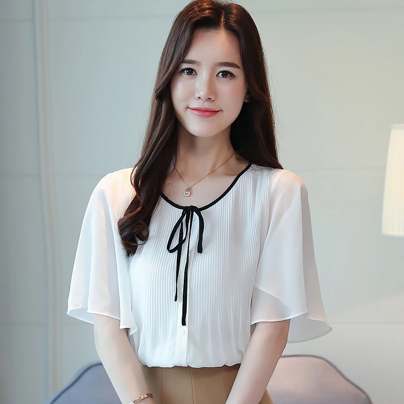 Women Fashion Casual Chiffon Blouse 2018 Korean Blusas