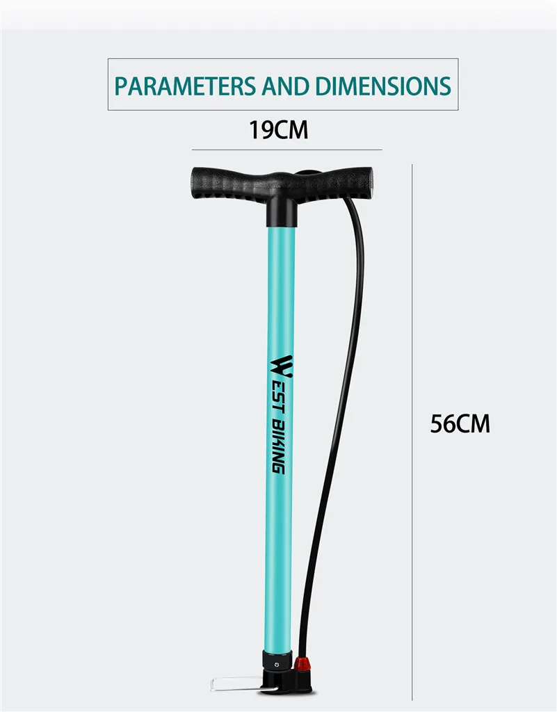 WEST BIKING велосипедный ножной насос 120/160PSI воздушный насос высокого давления стальной корпус Schrader Presta клапан шин насос для велосипеда