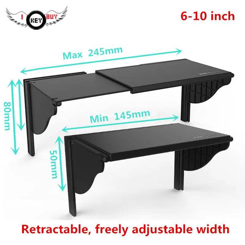 

Universal Car Navigation GPS Holder Sunshade Retractable DVD Hood Bracket Truck Display Sun Visor Rear View Hood 145MM-245MM