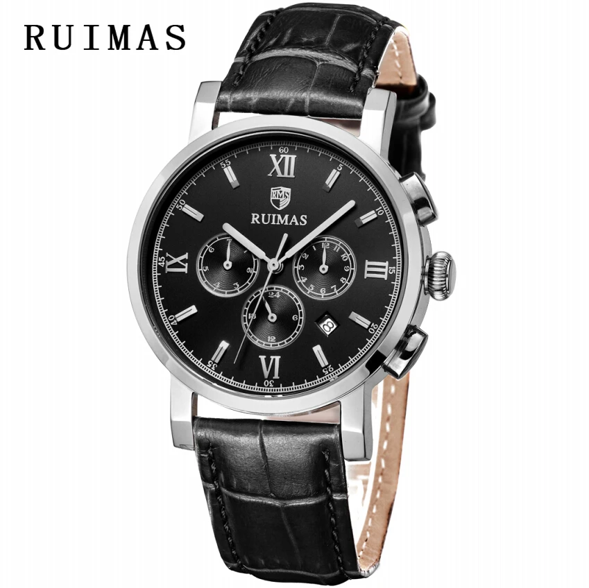 Luxury Dress RUIMAS Mechanical Watch 2018 Top Brand Rose Gold Men Wrist Watches Relogio Masculino Army Military Clock APr1903