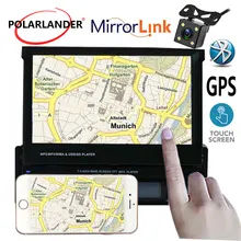 7 «1DIN Зеркало Ссылка автомобиля Bluetooth стерео радио GPS Сенсорный экран головное устройство USB/AUX/SD радио-Кассетный проигрыватель Авторадио Авто ленты