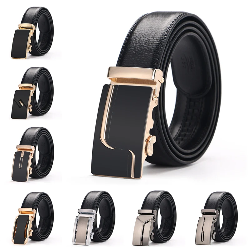 

2019 Hot Luxury Mens Belts Good Quality Leather Jeans Pants Waist Strap Metal Automatic Buckle Formal Men Belt Business Belts