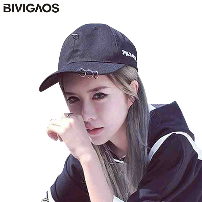 

Fashion Metal Clasp Ring Baseball Cap Snapback Adjustable Casual Hip Hop Baseball Caps Strapback Hat Men Women Casquette