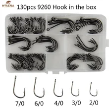 Гиена 130 шт. из высокоуглеродистой стали колючий крючок с коробкой рыболовные крючки безупречные О 'Шонесси рыболовные крючки держатель для рыбной приманки