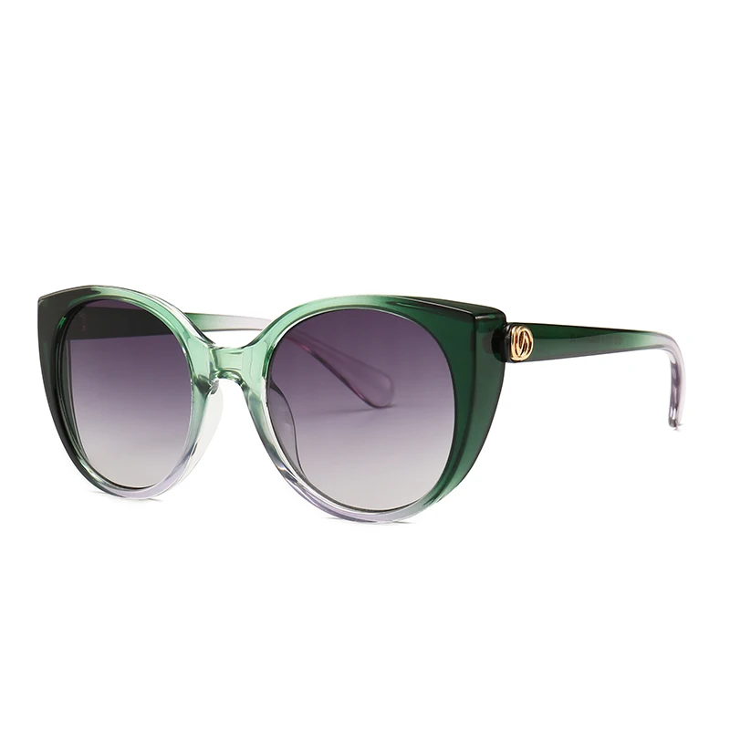 TOYEARN Роскошные брендовые дизайнерские новые модные женские солнцезащитные очки кошачий глаз женские винтажные градиентные солнцезащитные очки для женщин UV400 - Цвет линз: C03 Green