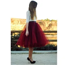 5 слоев туту Тюлевая юбка по колено красная юбка секс Для женщин юбка партии девушки