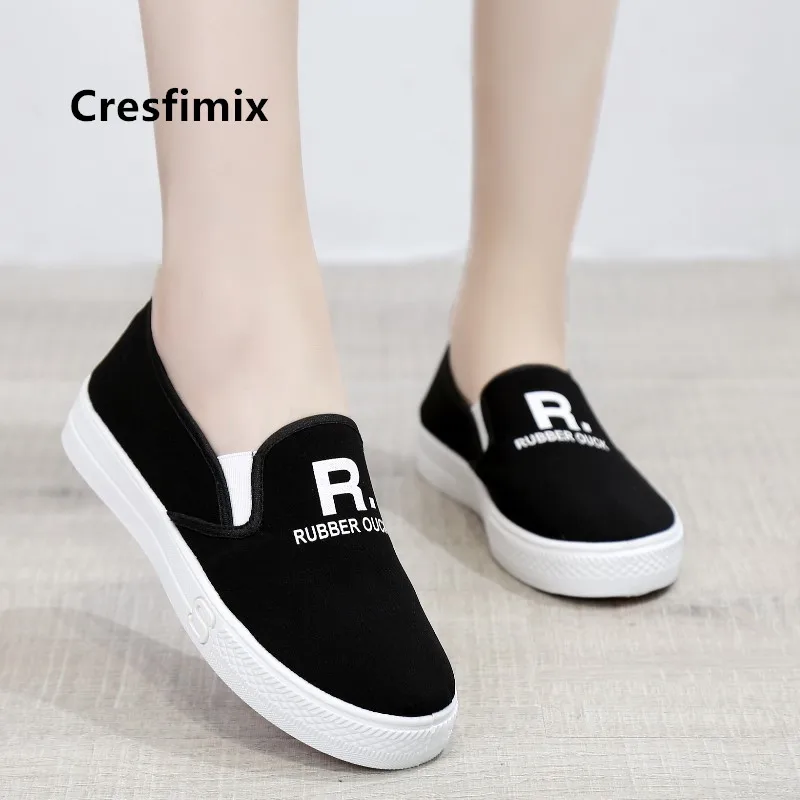 

Cresfimix female fashion height increased spring slip on shoes women fashion casual canvas shoes chaussures plates femmes a5230