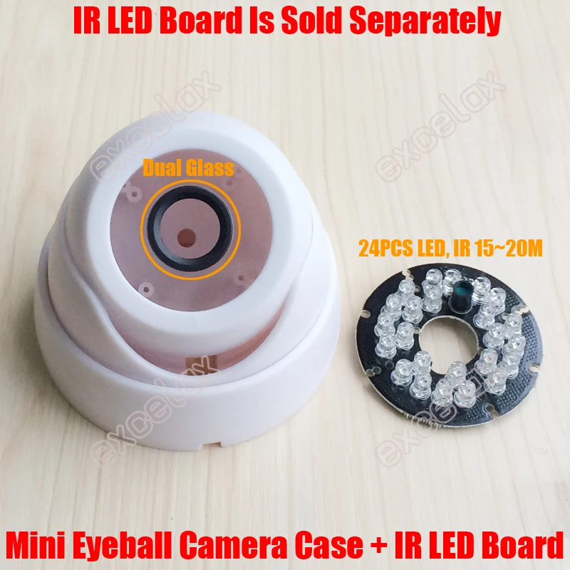 2PCS/Lot Plastic Mini Eyeball Dome Camera Case for 24PCS IR LED Board M12 Fixed Lens Indoor Video Security CCTV Camera Assembly