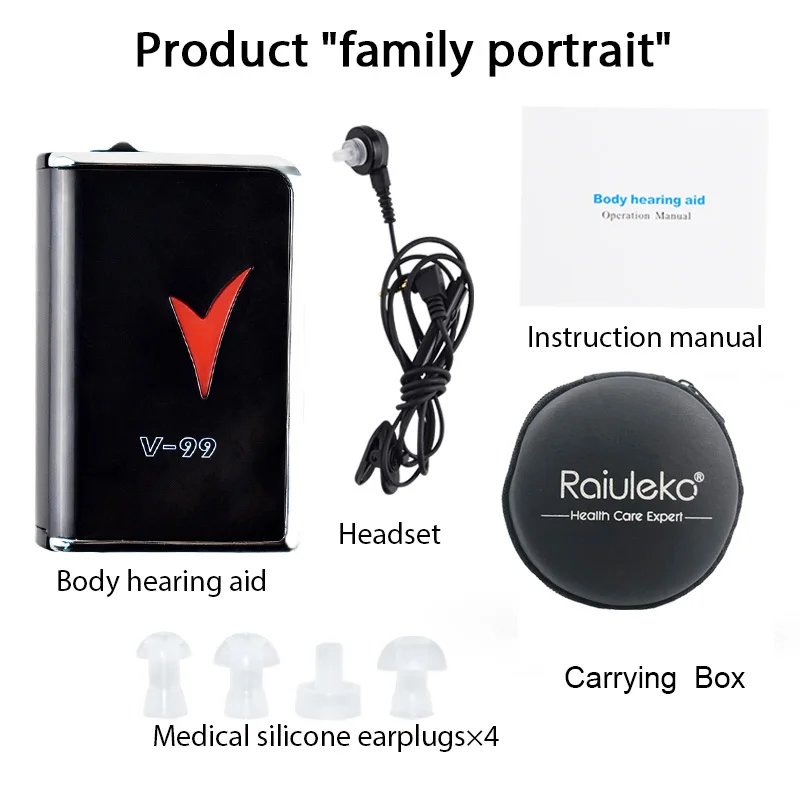 Hearing Aid Portable Black Durable Earphone Type Best Sound Amplifier Adjustable Tone digital Hearing Aids Care