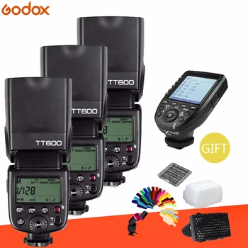 

Godox 3 pieces TT600 GN60 HSS 1/8000s Camera Flash Speedlite+2.4G Wireless Xpro Transmitter for Canon Nikon Fujifilm Olympus