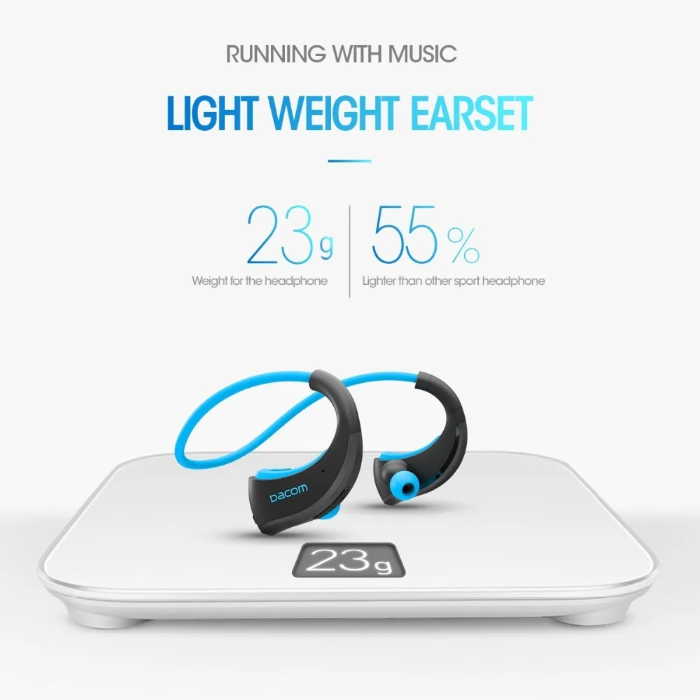 DACOM G06 Wireless Headphone Bluetooth Sports Earphone IPX5 Waterproof Neckband Stereo Headset wit Microphone for iPhone Samsung