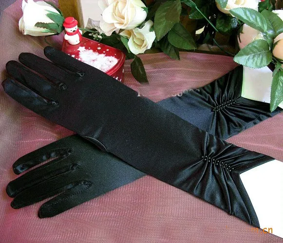 5 шт./лот 38 см женские танцевальные сексуальные длинные черные перчатки Модные Вечерние перчатки