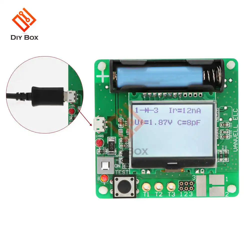 Индуктор-конденсатор ESR метр DIY MG328 Многофункциональный тестер ЖК-дисплей Панель модуль с кабелем