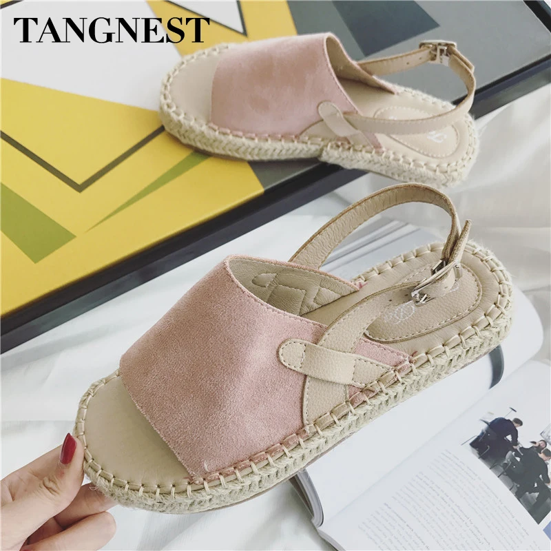 

TANGNEST Women Sandal Flats Back Strap Sandals Fishman Sandals Gladiators Flip Flop Vacation Mujer Sandalias XWZ4958