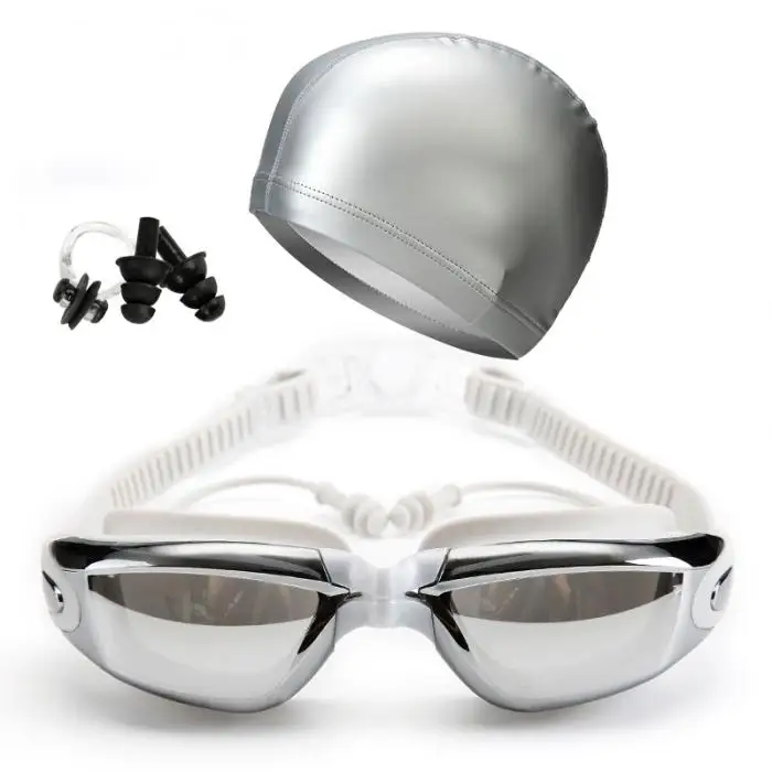 Новые плавательные очки ушной набор крышек водонепроницаемые HD анти-незапотевающие линзы регулируемые для взрослых FMS19
