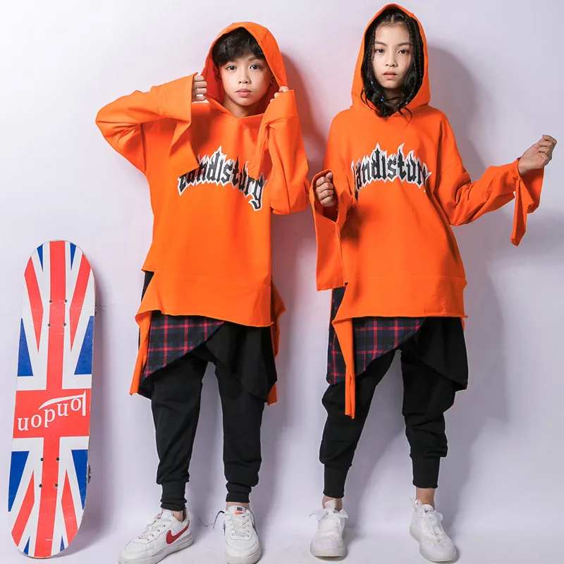 

Boys Girl costumes kids set 12 10 14 16 Years Srping Autumn 2019 Long Sleeve dance costume kids jazz hip hop clothing for Girls