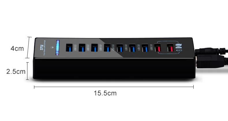 CE RoHS Certificate USB Charging Hub 7 Port USB 3.0 Hub With Power Supply