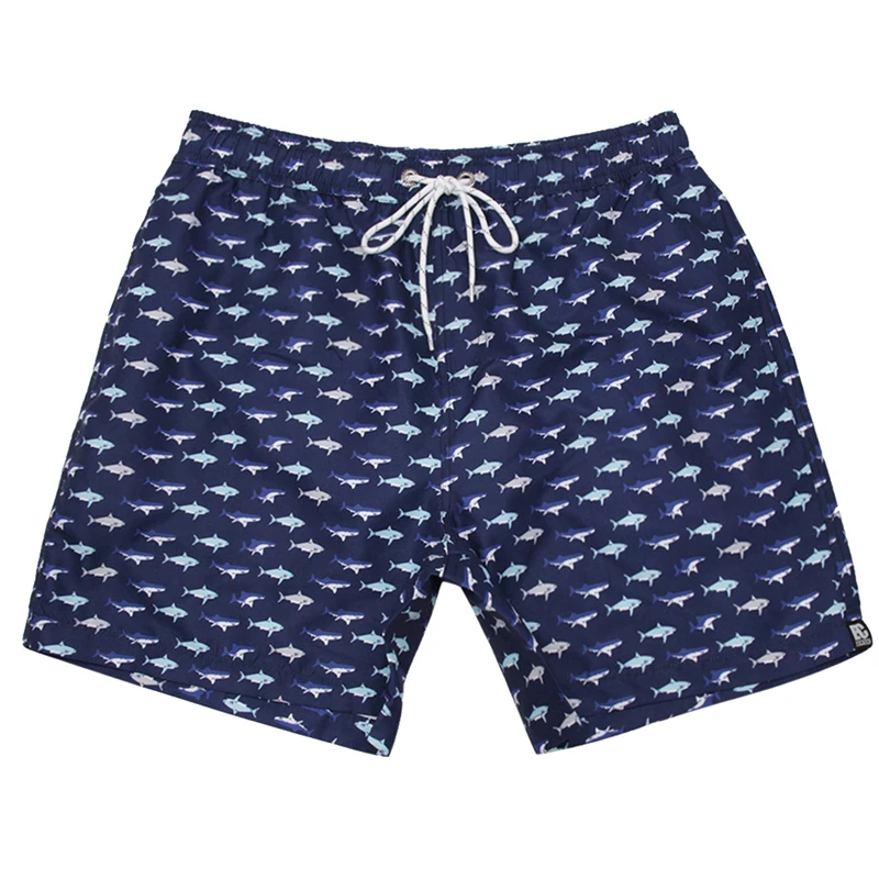 Быстросохнущие мужские шорты для плавания с принтом Фламинго рыбий плавки с сетчатой подкладкой пляжная одежда плавки-боксеры для серфинга