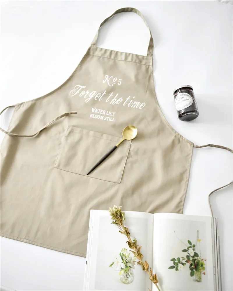 Men Women Apron Kitchen Cooking Baking Waterproof Oil-proof Apron Painting Work Clothes Hotel Coffee Shop Aprons Lengthen (13)