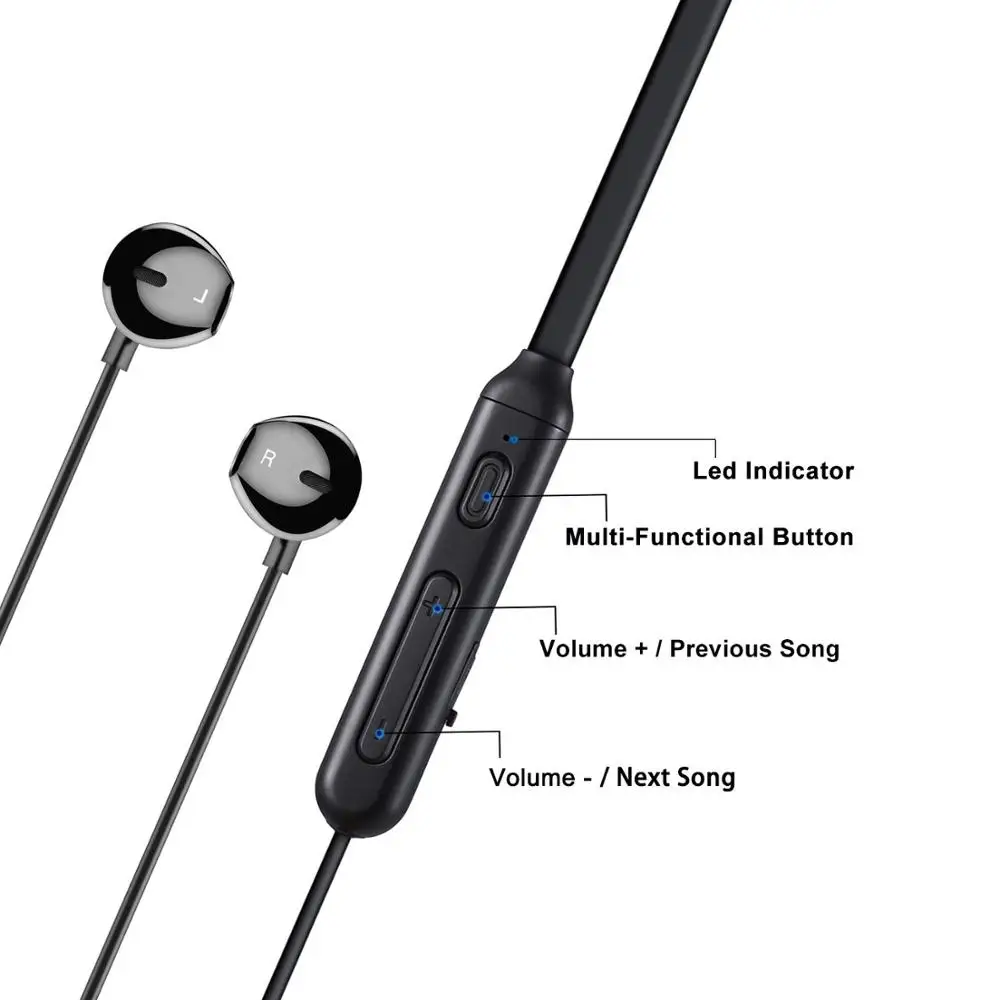 5 0 Bluetooth Беспроводные наушники с шейным ремешком магнитные шумоподавлением
