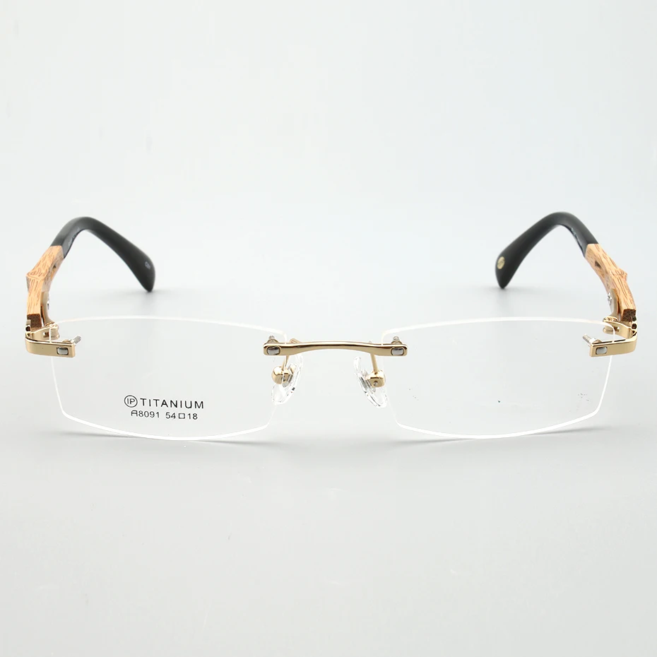 Linsen Gunmetal Rezept Opeco Brille Tempel A8091 Reinem Bambus Rahmen Rx gold Einschließlich Titanium Brillen Männlichen xpOqH8wp0