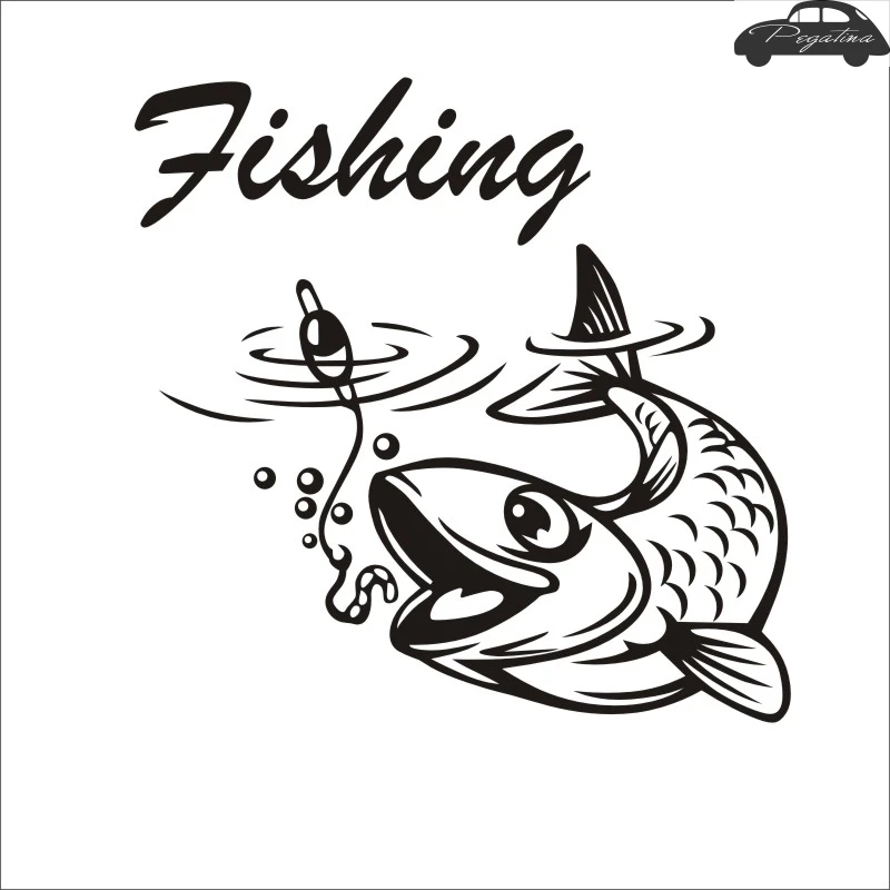 Fishing Sticker Name Fish Angling Hooks Decal Tackle Shop Posters Vinyl Wall Decals Hunter Decor Mural Sticker