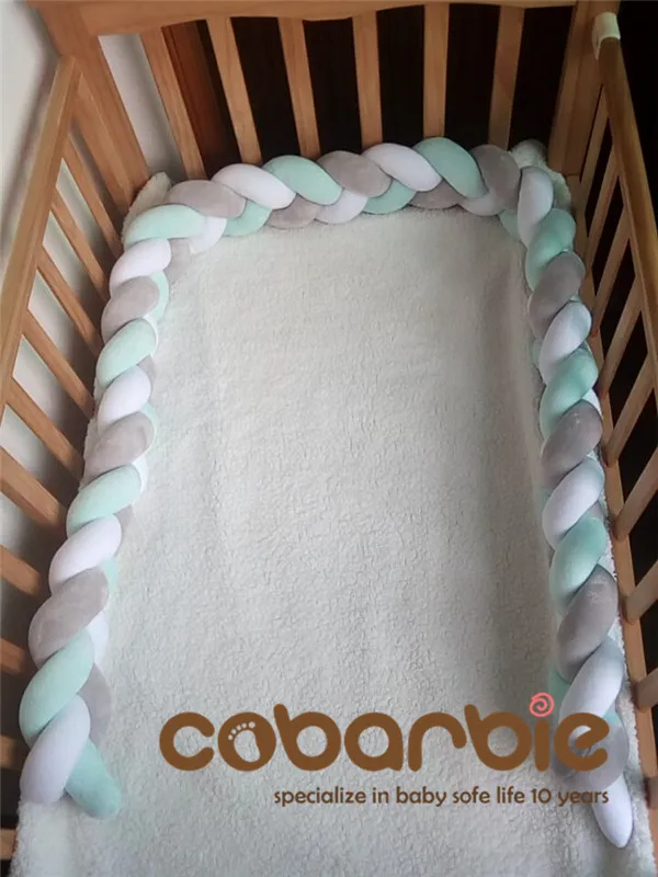 200 см Детские плетеные бамперы для кроватки Подушка с узлом, детские постельные принадлежности, детская кроватка