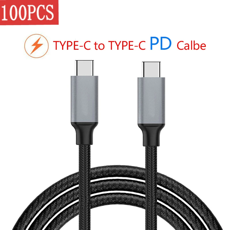 100pcs Fast Charging 3A USB Type C To Type C Cable 1M USB PD for Type C