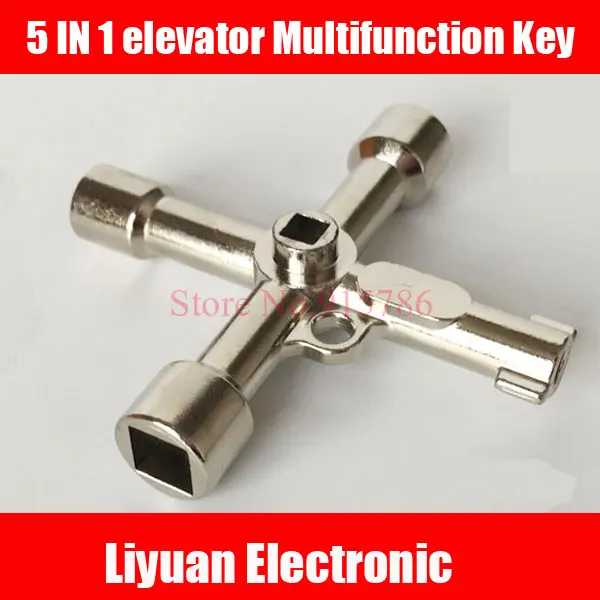 

1pcs 5 IN 1 elevator Multifunction Key / Control Cabinet / Train Triangle Key / Metro Faucet Water Meter Valve Four Corner Key