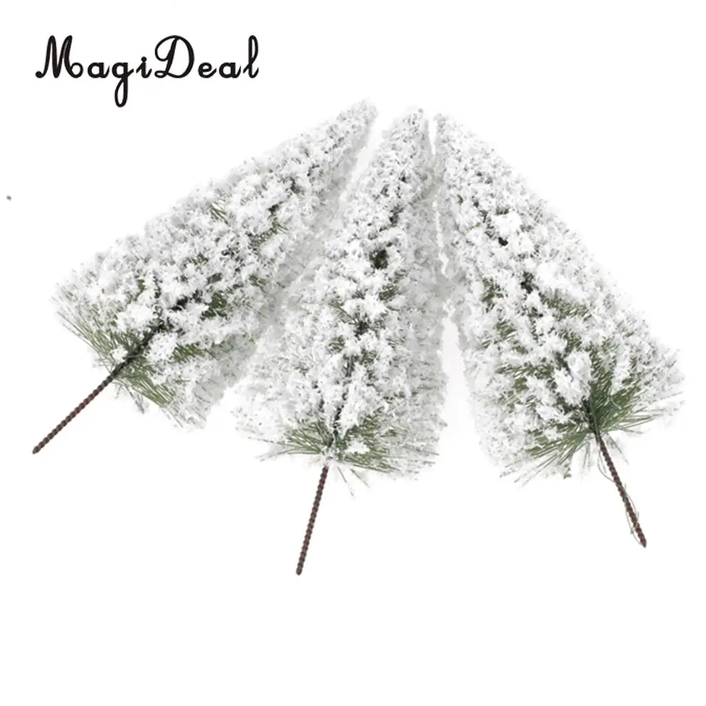 10Pcs/Pack 1/75 White Scenery Landscape Model Cedar Trees for Model Train Track Building Props Scenery 12cm