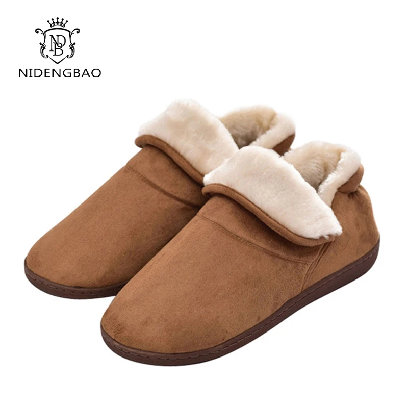 

Winter Big Size Men Warm Soft Cotton Color Flannel Indoor Floor Women Home Shoes For Couple Bedroom House Furry Slippers