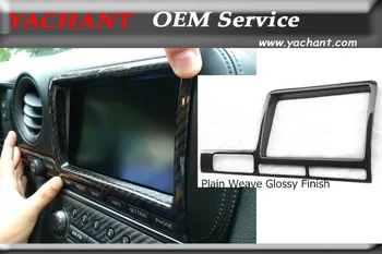 

Car Styling Dry Carbon Fiber Plain Weave Glossy Finish Trim Fit For 2008-2010 R35 GTR CBA LHD RSW Style Monitor Cover