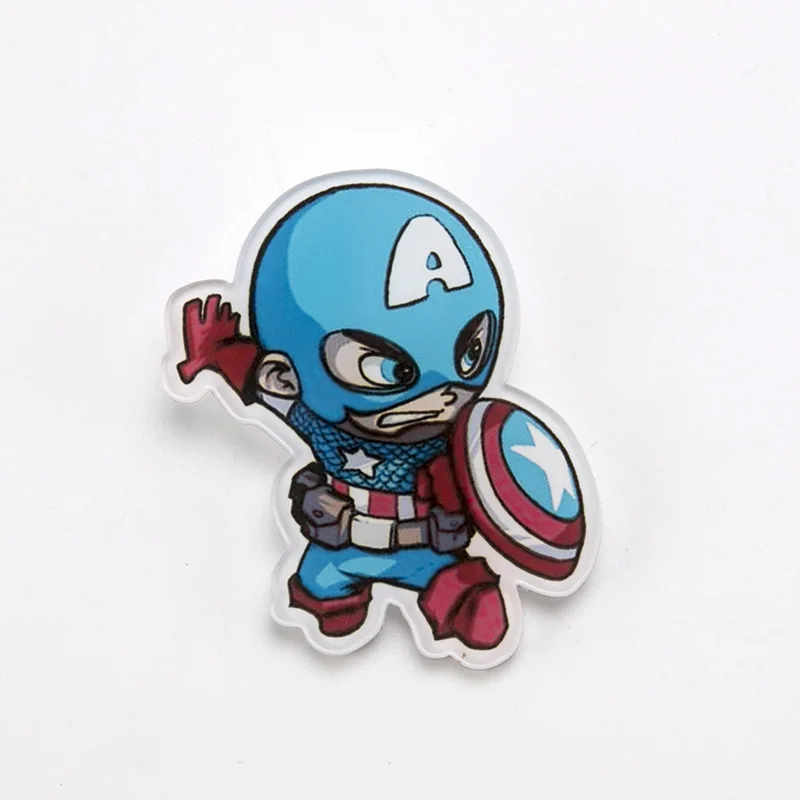 Marvel Badges Avengers Brooch Pins Thor Pin Movie Endgame Jewelry Iron Man Captain America Spiderman Brooches For Women Men Gift - Окраска металла: Captain America
