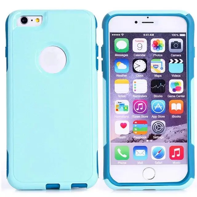 DHL жесткий пластиковый чехол для iphone 6 plus 6s plus, пластик+ ТПУ 2 в 1 чехол для iphone 6 plus 6s plus 100 шт./партия - Цвет: Teal