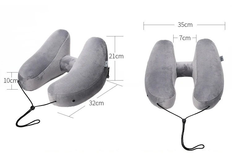 Smelov эргономичная регулируемая подушка для путешествий Удобная воздушная надувная подушка для шеи Шейная u-образная подушка для самолета черная