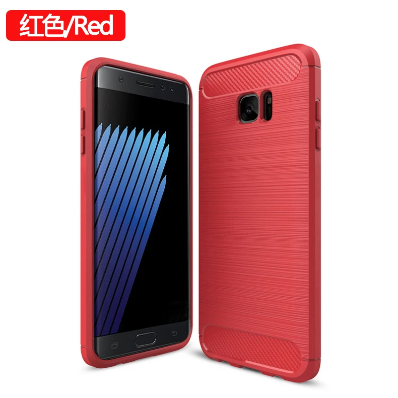 10 шт./лот для samsung Galaxy Note7 случае углеродного волокна щеткой мягкой обложке Note8 для Note 8 7 9 Примечание FE/Примечание Fan Edition(L1225 - Цвет: red