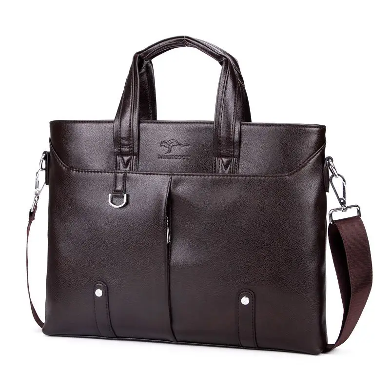Хорошее качество 14 дюймов компьютерный мужской портфель сумки бренд кенгуру мужская кожаная сумка винтажная мужская сумка через плечо