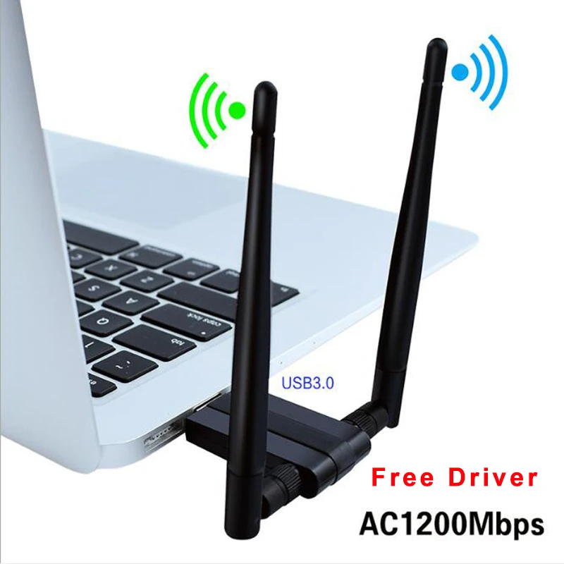 USB Wifi антенный адаптер AC1200Mbps беспроводная WiFi сетевая карта Бесплатный драйвер USB3.0 двухдиапазонный Wifi приемник передатчик ключ