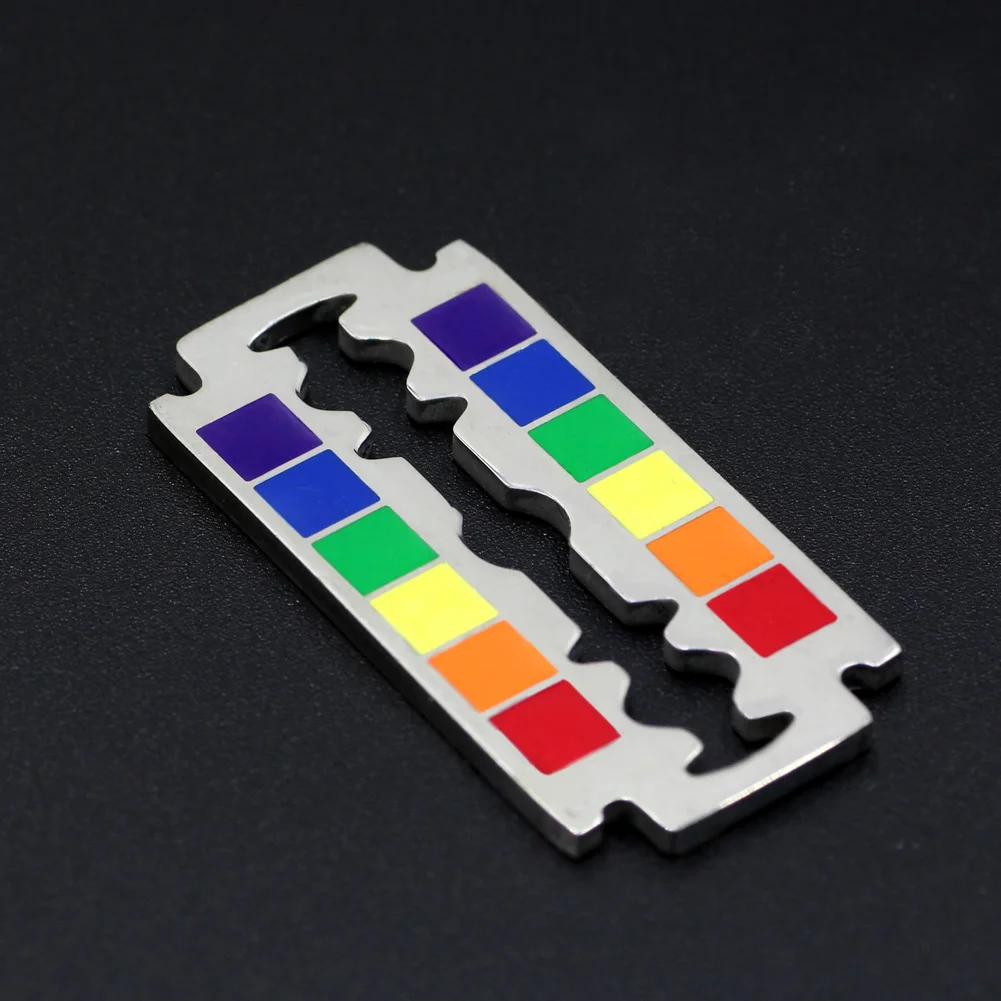 

youe shone Gay Flag Rainbow Razor Blade Pendant LGBT Gay and Lesbian Pride Necklace
