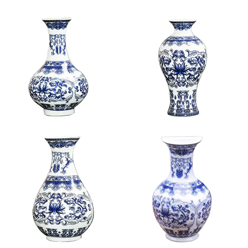 

1 Pcs Home Decor Ceramic Flower Vases Wall Mounted Traditional Chinese Blue And White Porcelain Vases Painted Ceramic For Flowe