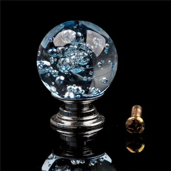 ZENHOSIT Crystal Transparent Bubble Round Ball Furniture Door Handle Modernized Single Hole Cabinet Pulls Closet Drawer Kitchen