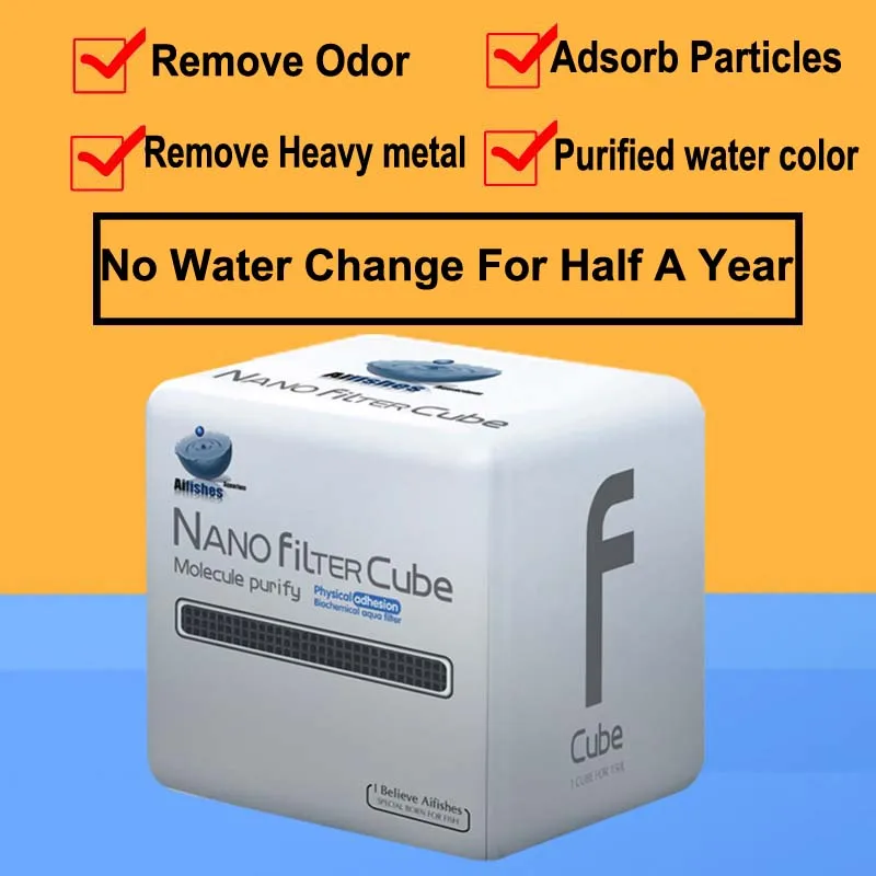 

NuoNuoWell Nano Filter Cube Aquarium Water Purification Fish Tank Bottom Filteration Bacteria Cultivation Free Water Change